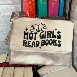 Hot girls read books makeup bag